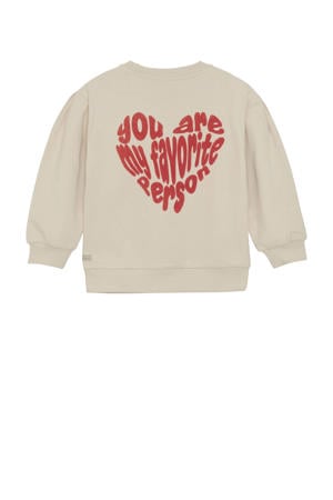 sweater met backprint beige
