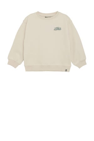 sweater met backprint beige