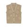 Daily7 gebloemde gilet lichtbruin gebreid