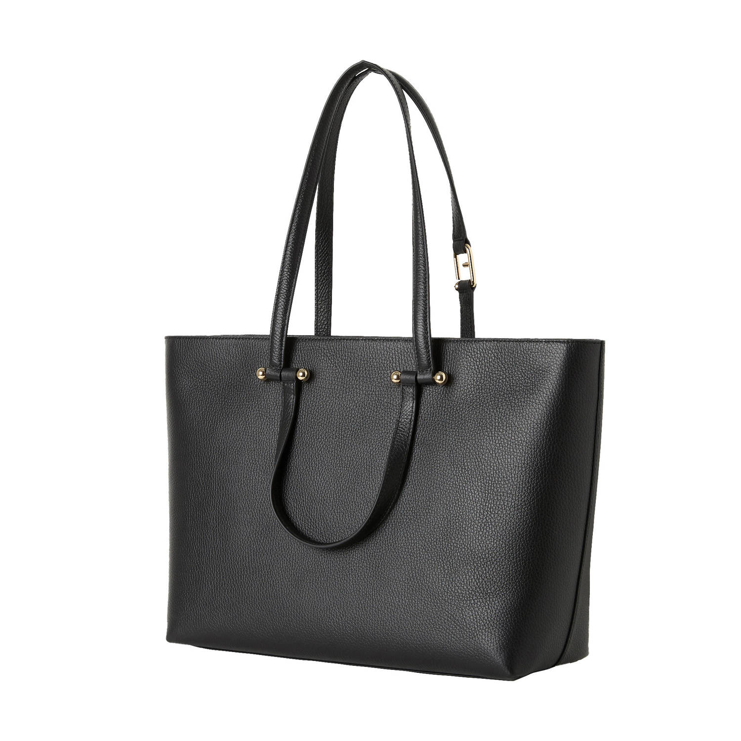 Furla leren shopper Duetto L zwart