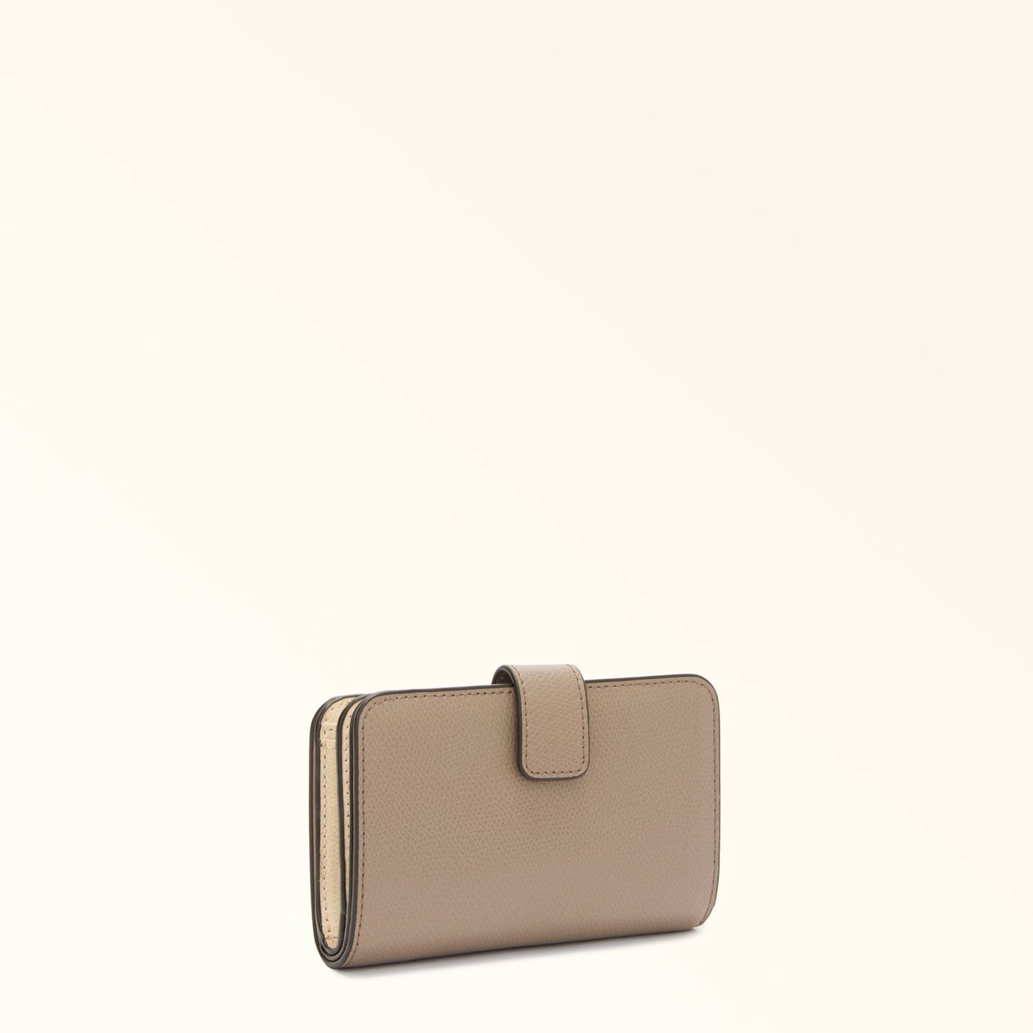 Furla leren portemonnee Camelia Compact M taupe