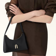 thumbnail: Furla leren schoudertas Diamante Mini zwart