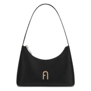 leren schoudertas Diamante Mini zwart