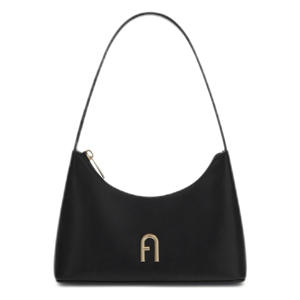 leren schoudertas Diamante Mini zwart