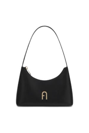 leren schoudertas Diamante Mini zwart