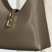 thumbnail: Furla leren schoudertas Goccia M olijfgroen