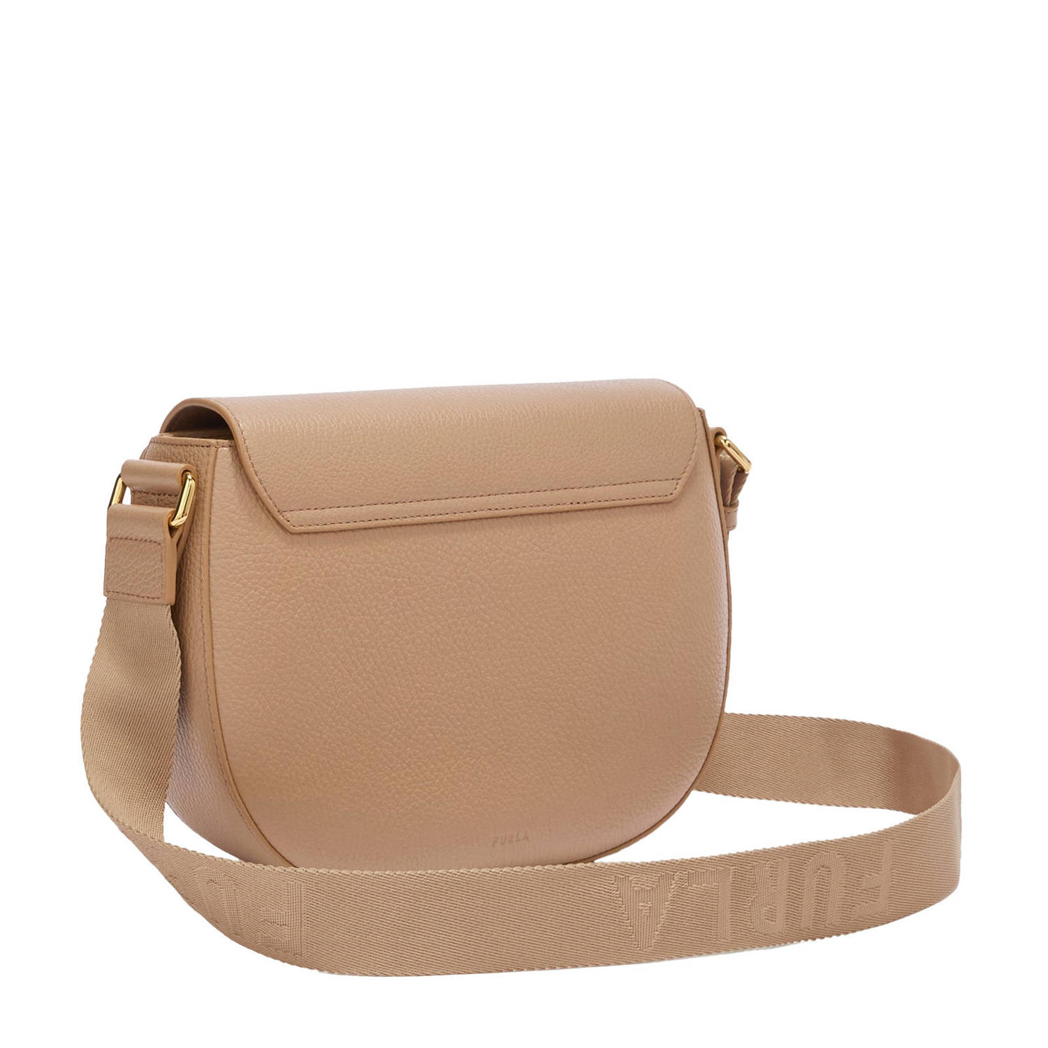 Furla leren crossbody tas Lotus S lichtbruin