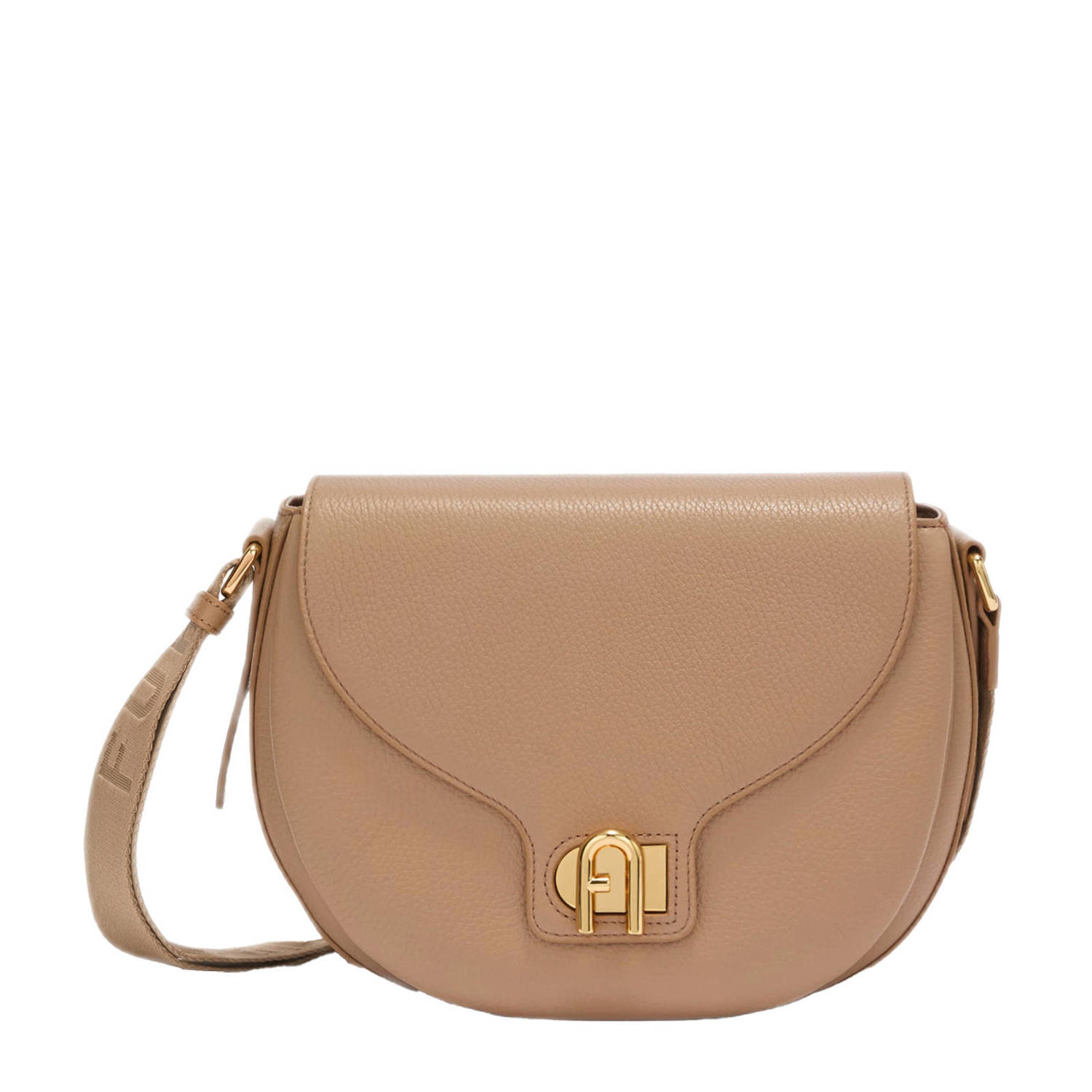 Furla leren crossbody tas Lotus S lichtbruin