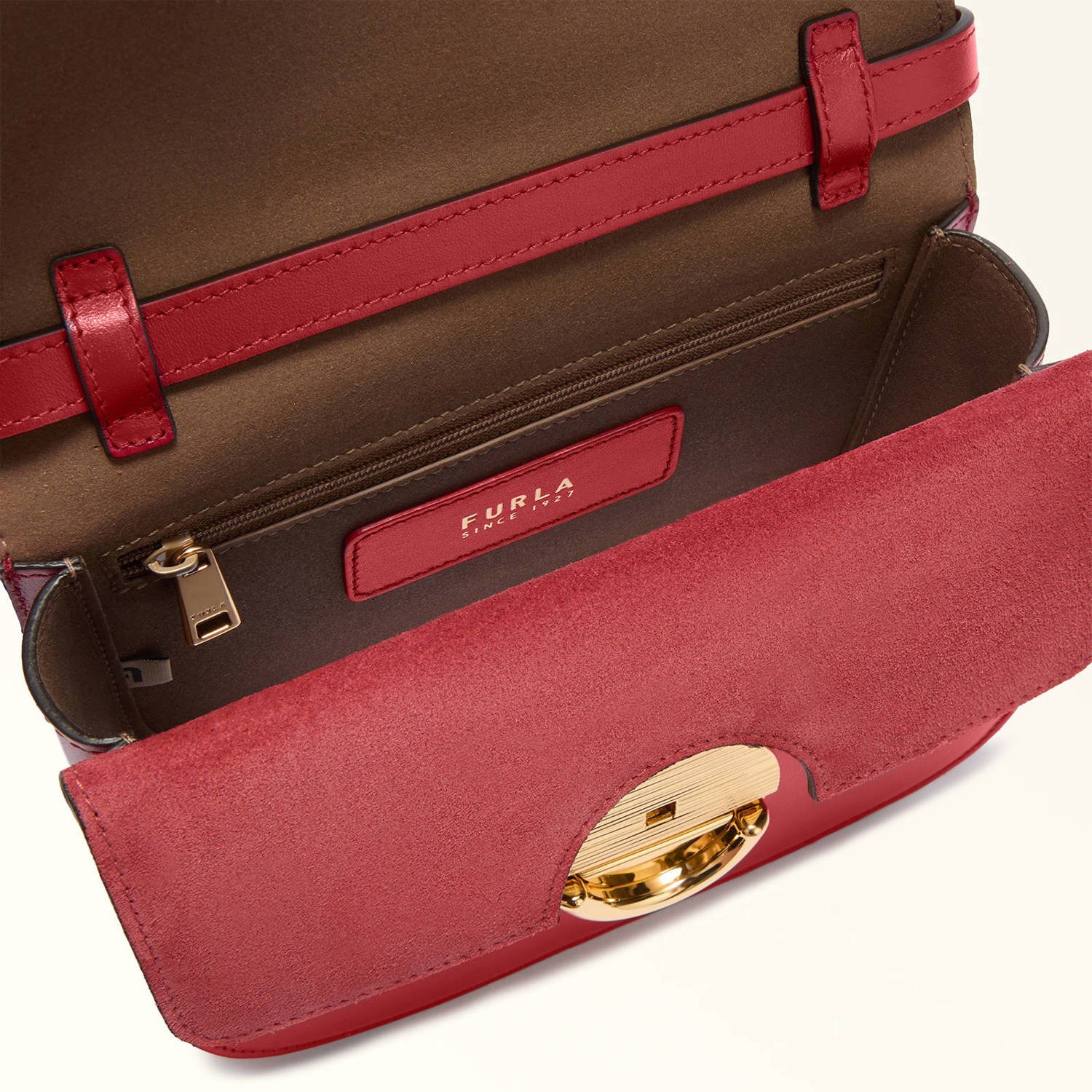 Furla leren crossbody tas Sfera Mini rood