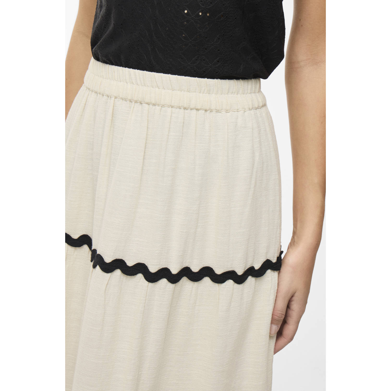 VILA midi rok ecru