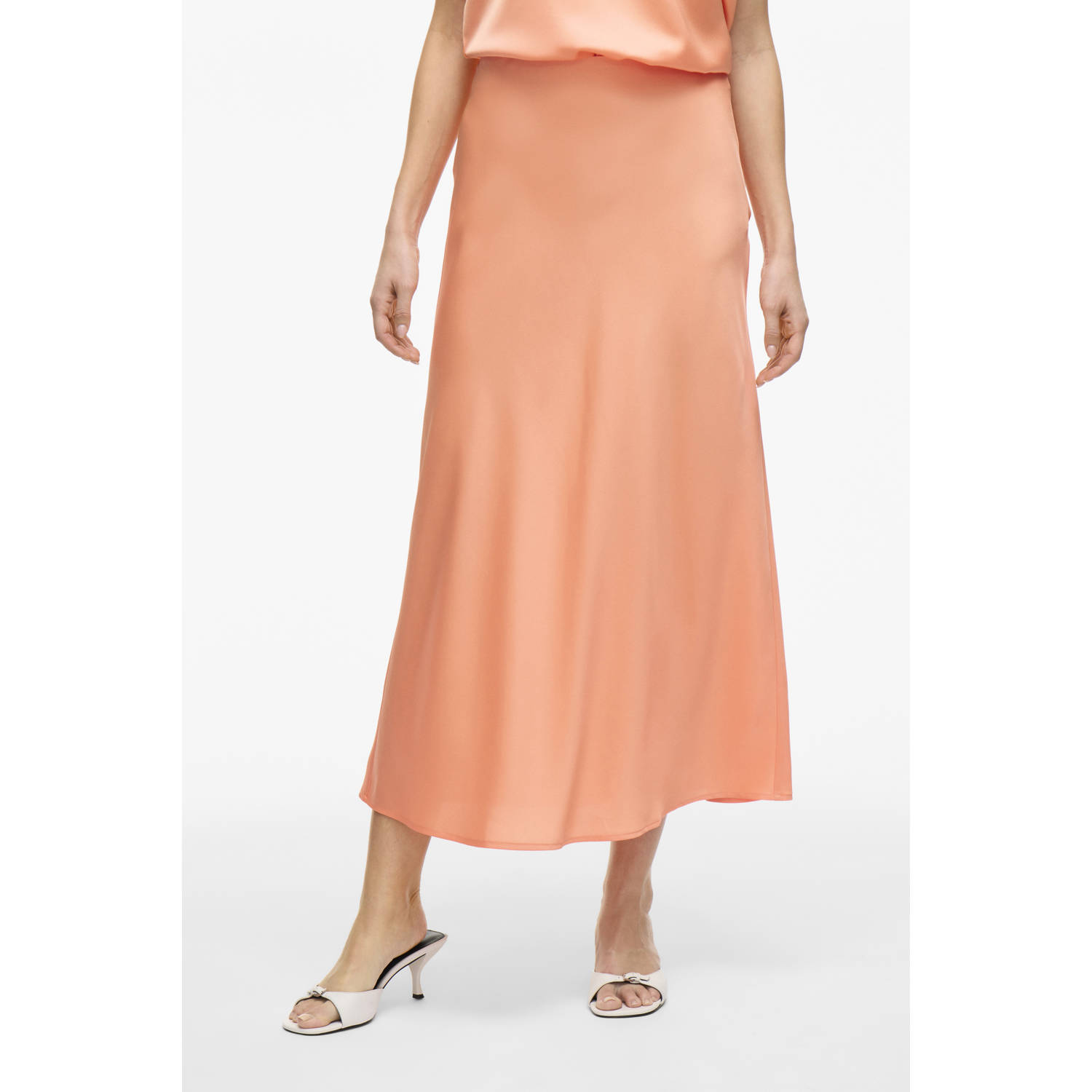 VILA midi rok roze