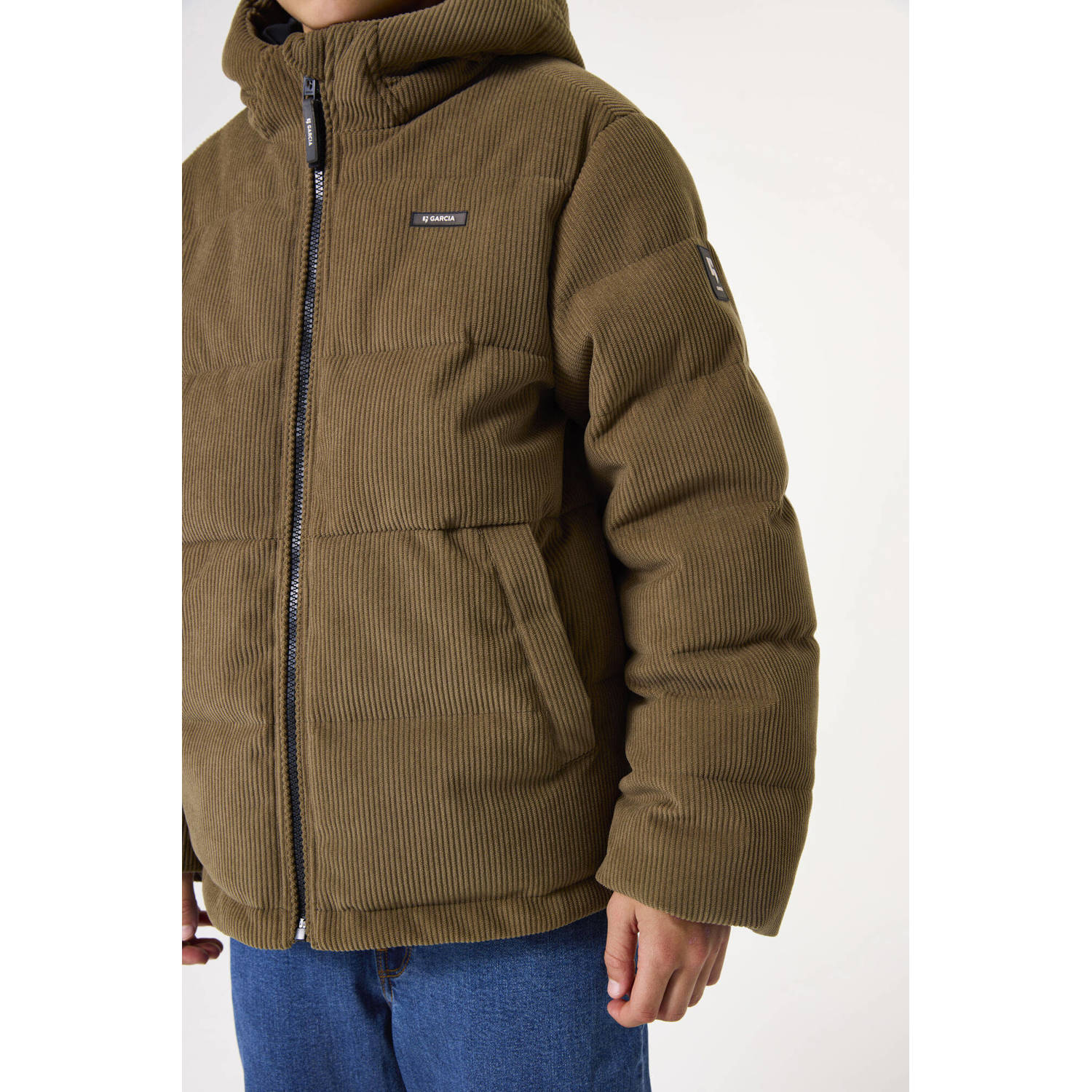 Garcia corduroy gewatteerde jas bruin