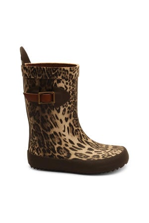 regenlaarzen met panterprint beige/zwart