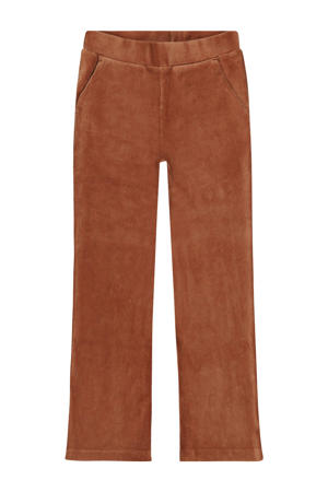 corduroy wide leg casual broek bruin