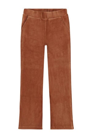 corduroy wide leg casual broek bruin