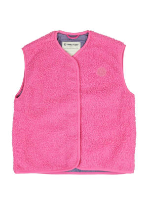 teddy gilet roze