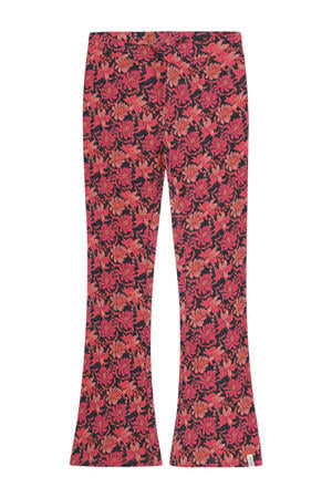 flared gebloemde casual broek roze