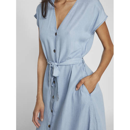 VILA denim blousejurk light blue denim afbeelding
