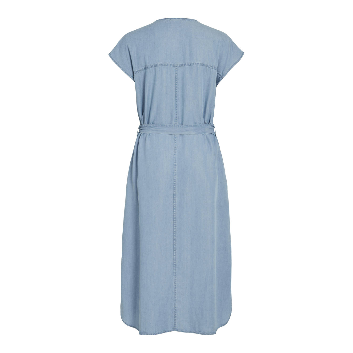 VILA denim blousejurk light blue denim