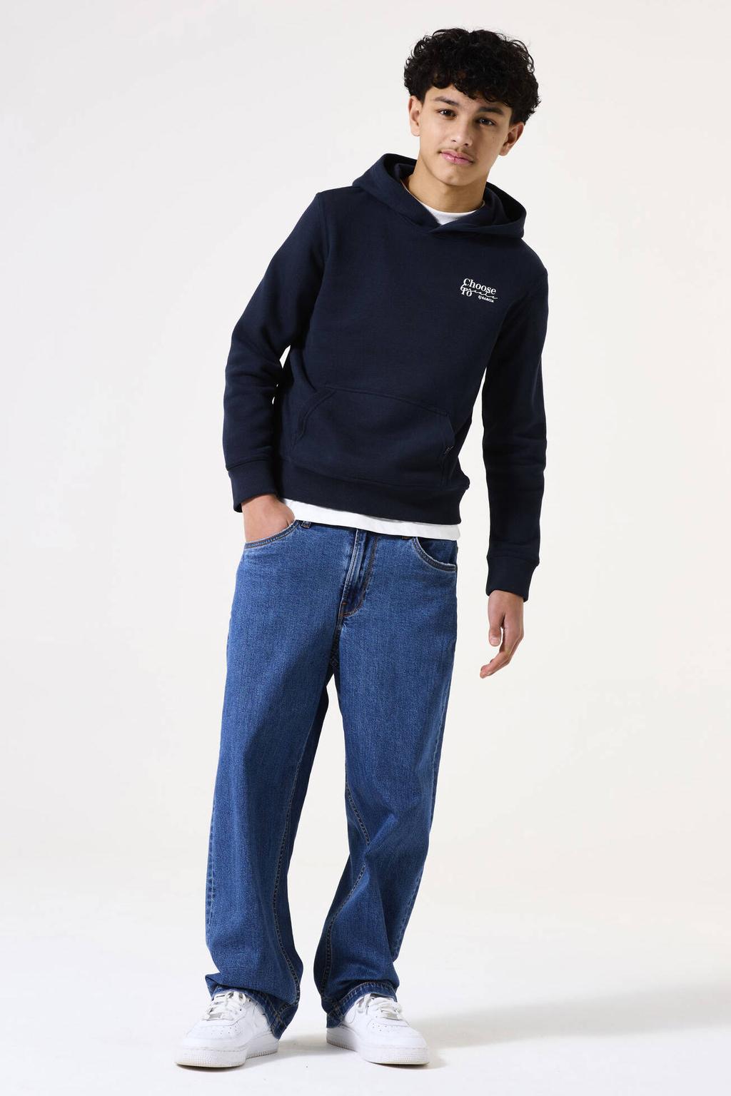 Garcia hoodie met backprint donkerblauw