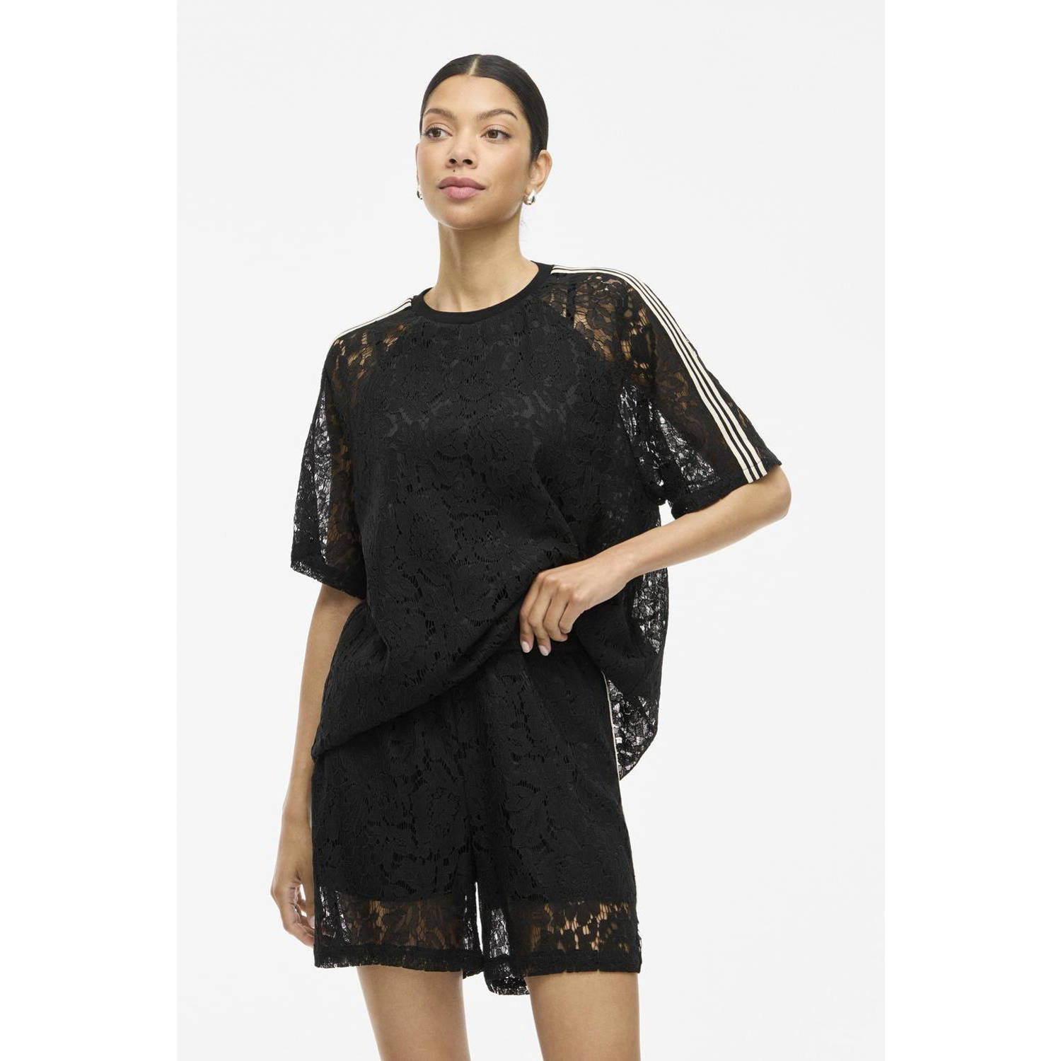 VILA wide leg high waist casual short zwart