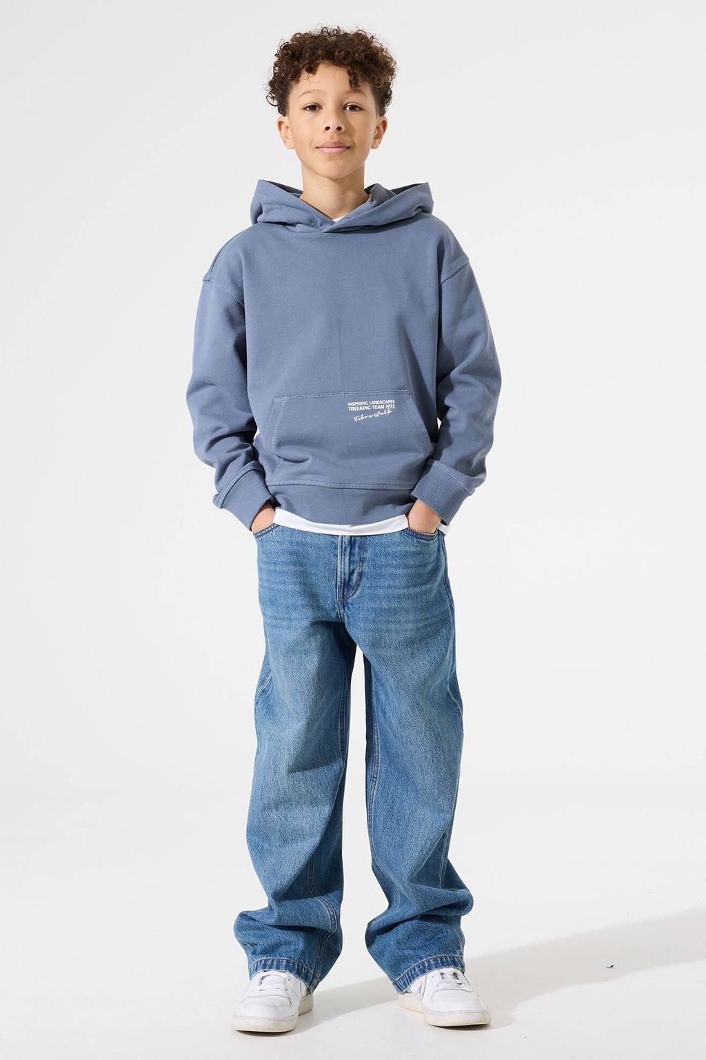 Garcia hoodie met backprint blauw
