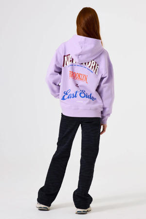 hoodie met backprint lila