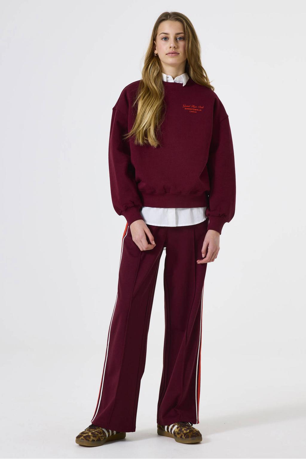 Garcia sweater met backprint donkerrood