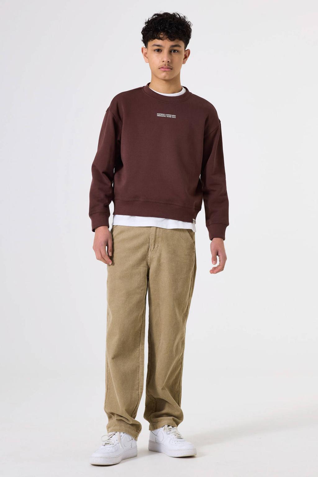 Garcia sweater met backprint bruin
