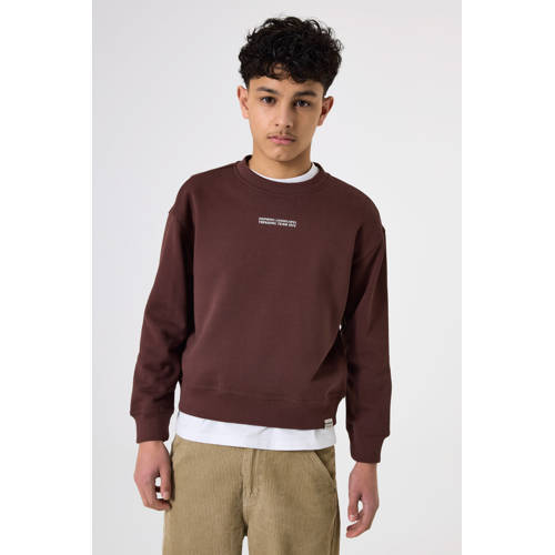 Garcia sweater met backprint bruin afbeelding