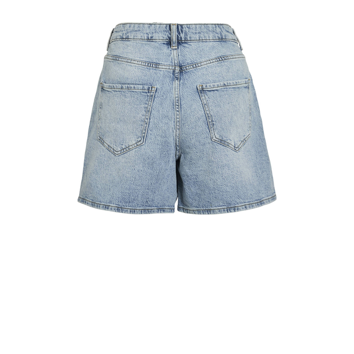 VILA denim wide leg high waist short light blue denim