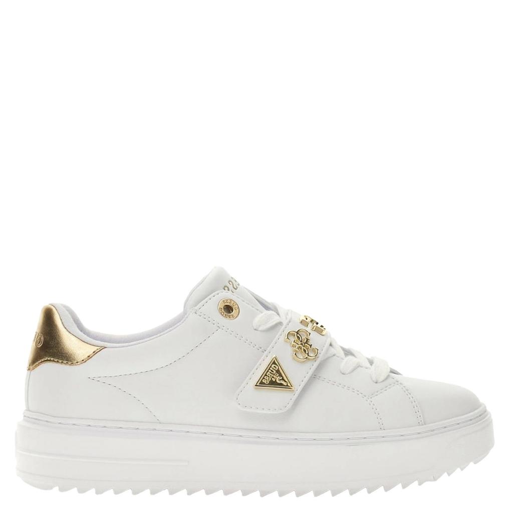 Witte dames GUESS Drift sneakers van 100% pu met veters