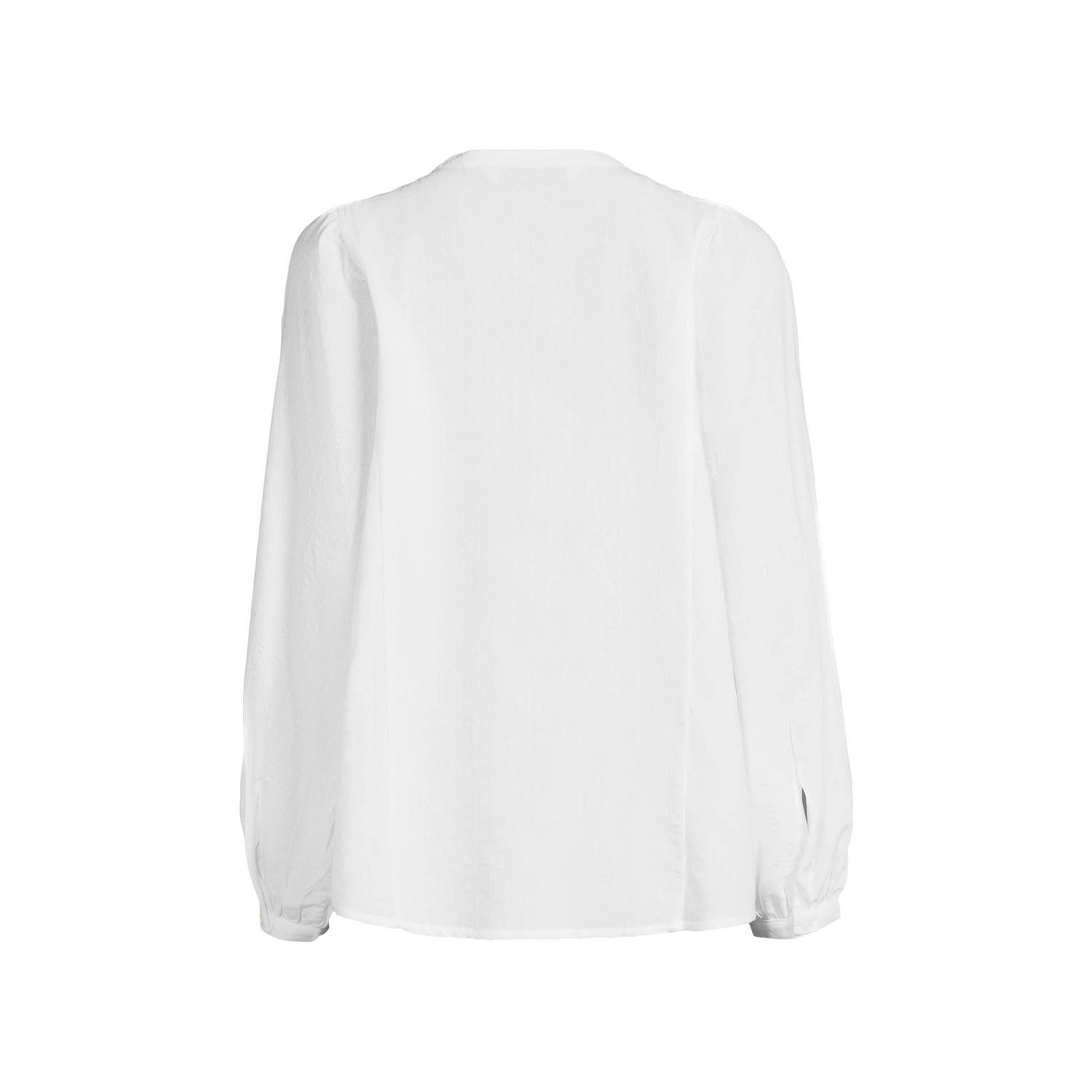 anytime blouse met ingeweven patroon wit