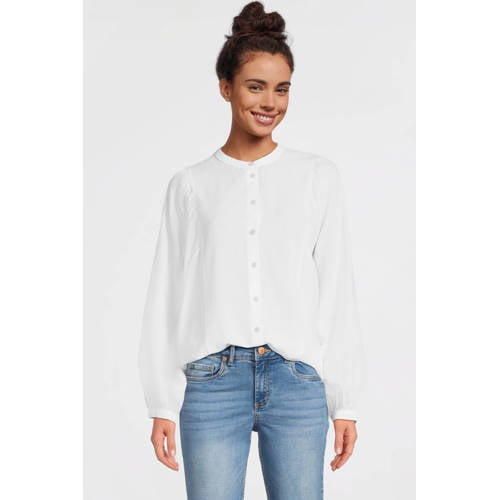 anytime blouse met ingeweven patroon wit afbeelding