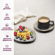 thumbnail: Cosy & Trendy Ontbijtborden / Dessertborden - Laguna Blue Grey ø 20 cm - 4 Stuks