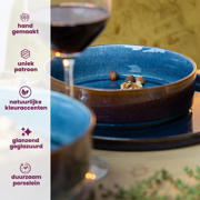thumbnail: Cosy & Trendy Diepe Borden / Pastaborden - Quintana Blue ø 20 cm / H 5.2 cm - 4 Stuks