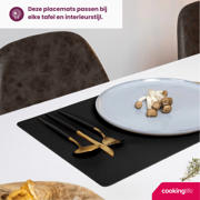 thumbnail: Cookinglife 6 Placemats + 6 Onderzetters - Vegan leer - Zwart