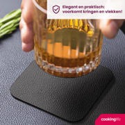 thumbnail: Cookinglife 6 Placemats + 6 Onderzetters - Vegan leer - Zwart