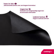 thumbnail: Cookinglife 6 Placemats + 6 Onderzetters - Vegan leer - Zwart