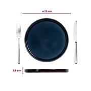 thumbnail: Cosy & Trendy Ontbijtborden / Dessertborden - Quintana Blue ø 22 cm - 4 Stuks