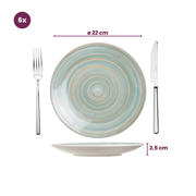 thumbnail: Cosy & Trendy Ontbijtborden Turbolino Blauw ø 22 cm - 6 stuks