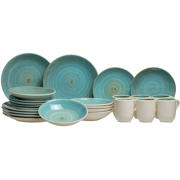 thumbnail: Cosy & Trendy Serviesset Turbolino - Blauw 24-delig / 6 personen - 6 dinerborden, 6 diepe borden, 6 ontbijtborden en 6 mokken