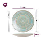 thumbnail: Cosy & Trendy Serviesset Turbolino - Blauw 24-delig / 6 personen - 6 dinerborden, 6 diepe borden, 6 ontbijtborden en 6 mokken