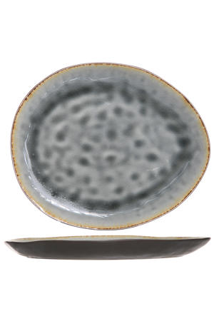 Dinerborden Organic Laguna Blue Grey 27 x 23 cm - 4 Stuks