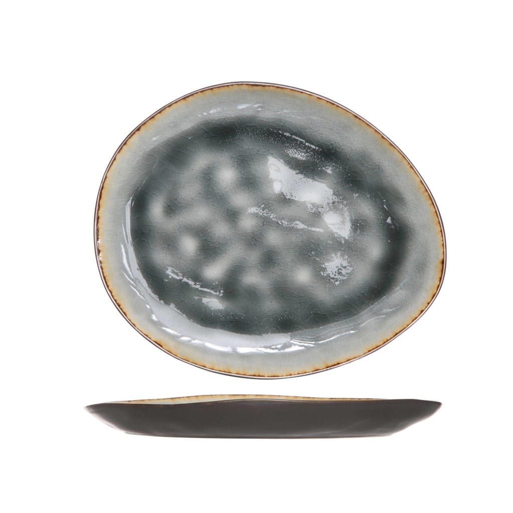 Cosy & Trendy Ontbijtbord Laguna Blue Grey 20 x 16 cm - 4 Stuks