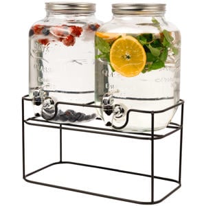 Dubbele Drankdispenser - met houder - 2 x 4 liter