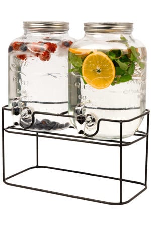 Dubbele Drankdispenser - met houder - 2 x 4 liter