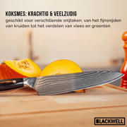 thumbnail: Blackwell Koksmes Japanse stijl - 67 lagen damaststaal - VG10 - 20 cm