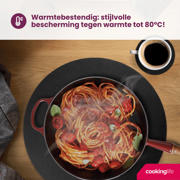 thumbnail: Cookinglife 6 Placemats + 6 Onderzetters - Rond - Vegan leer - Zwart