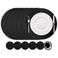 Cookinglife 6 Placemats + 6 Onderzetters - Rond - Afwasbaar - Zwart